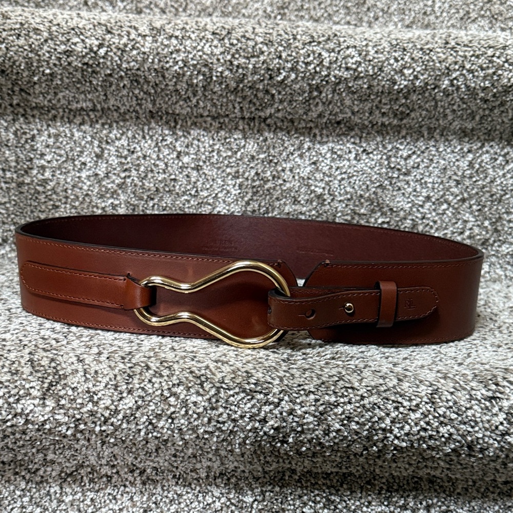 Lauren Ralph Lauren Brown Belt with Gold Buckle